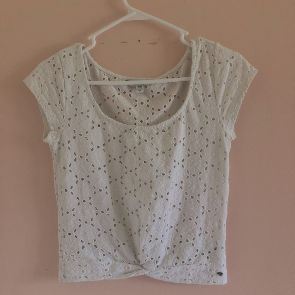 AE White Crop Top